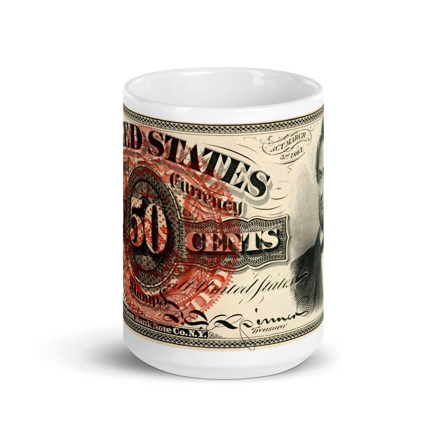 50 Cents 4TH Issue Fractional Currency (Abraham Lincoln) Edition - Classic Currency Collector's Mug