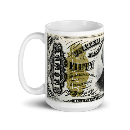 50 Cents 3RD Issue Fractional Currency (Francis Spinner) Edition - Classic Currency Collector's Mug