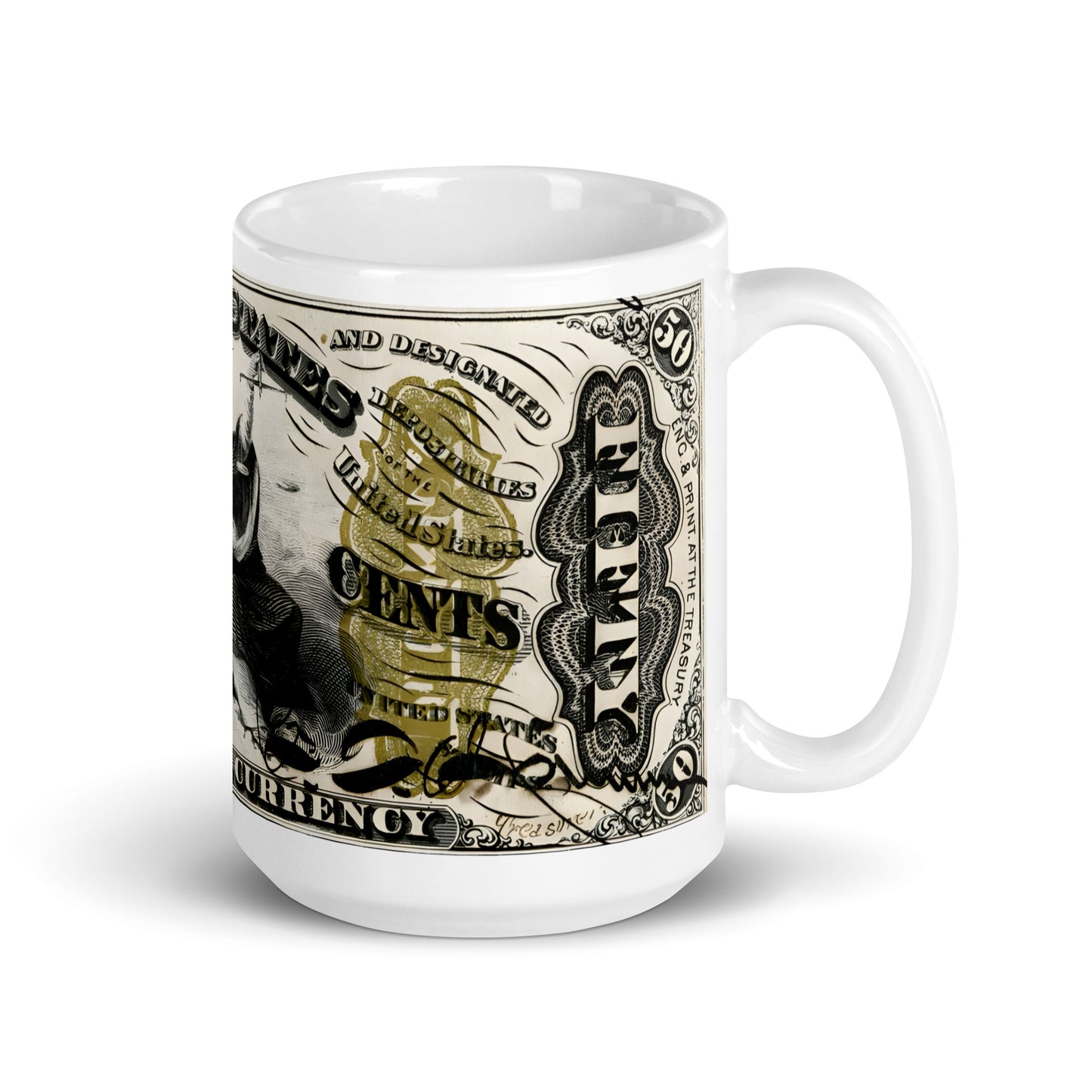 50 Cents 3RD Issue Fractional Currency (Justice) Edition - Classic Currency Collector's Mug