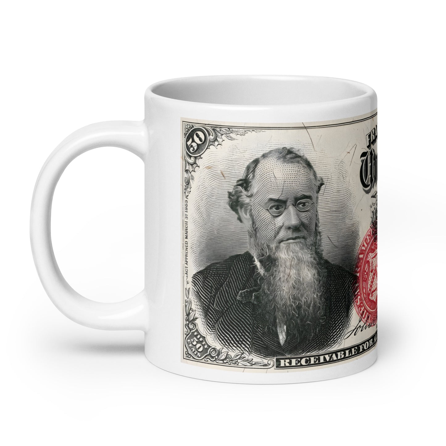 50 Cents 4TH Issue Fractional Currency (Edwin Stanton) Edition - Classic Currency Collector's Mug